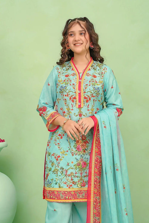 Best Poly Lawn Digital Printed 3 Pc Suit - Wear Ochre -