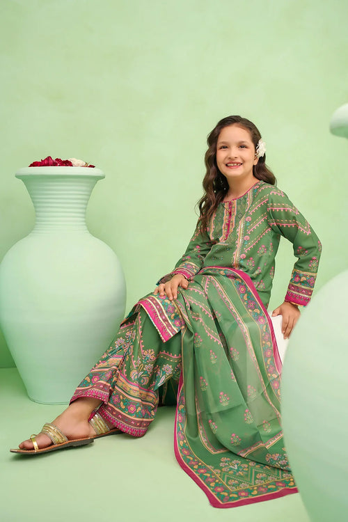 Best Poly Lawn Digital Printed 3 Pc Suit - Wear Ochre -