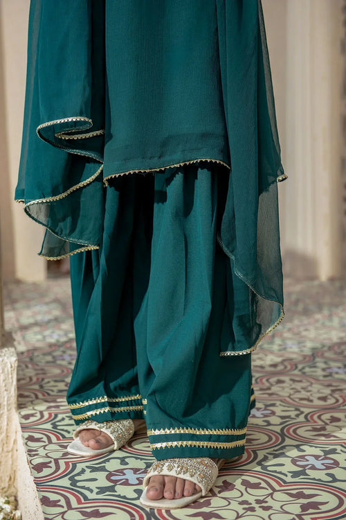 Best Chiffon Hand Adda Work 3 Pc Suit - Wear Ochre -