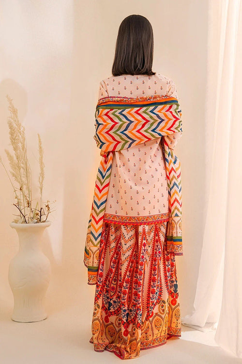 Best Poly Lawn Digital Printed 3 Pc Suit - Wear Ochre -