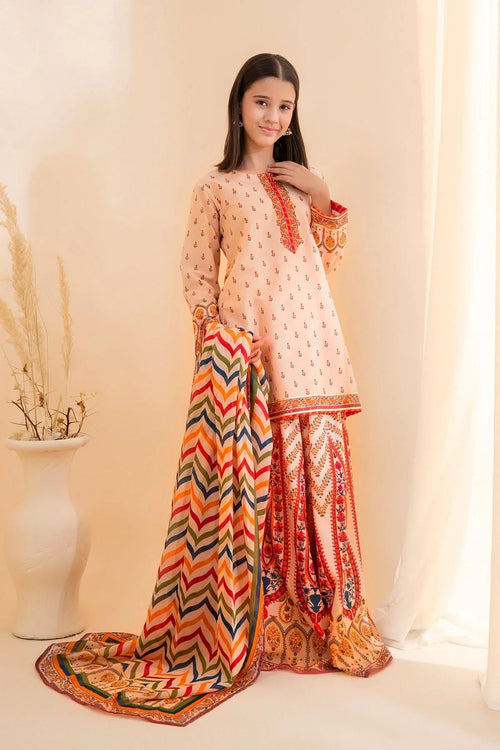 Best Poly Lawn Digital Printed 3 Pc Suit - Wear Ochre -