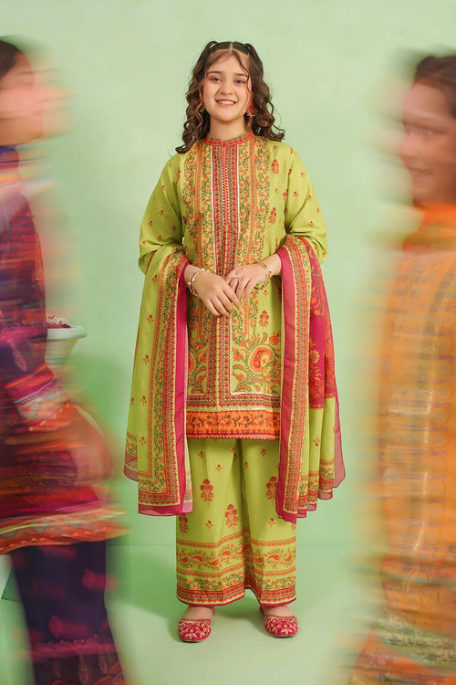 Best Poly Lawn Digital Printed 3 Pc Suit - Wear Ochre -