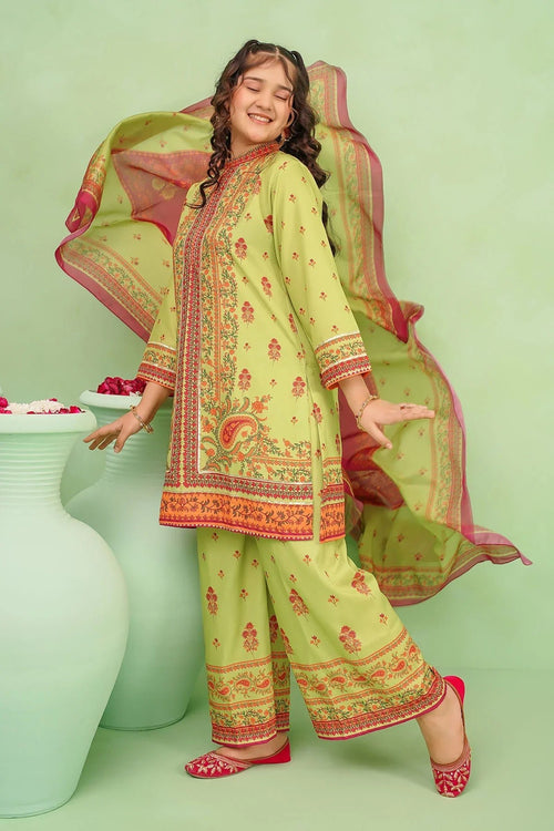 Best Poly Lawn Digital Printed 3 Pc Suit - Wear Ochre -
