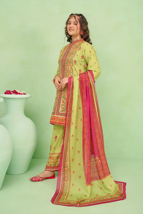 Best Poly Lawn Digital Printed 3 Pc Suit - Wear Ochre -
