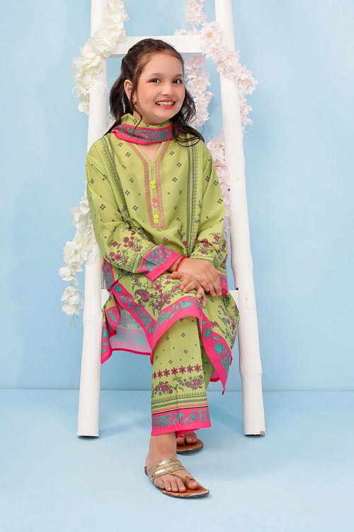 Best Poly Lawn Digital Printed 3 Pc Suit - Wear Ochre -