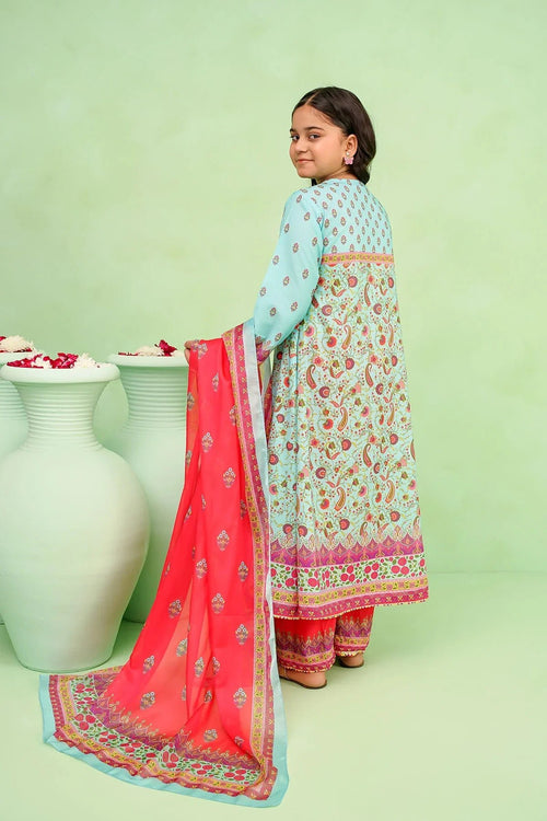 Best Poly Lawn Digital Printed 3 Pc Suit - Wear Ochre -