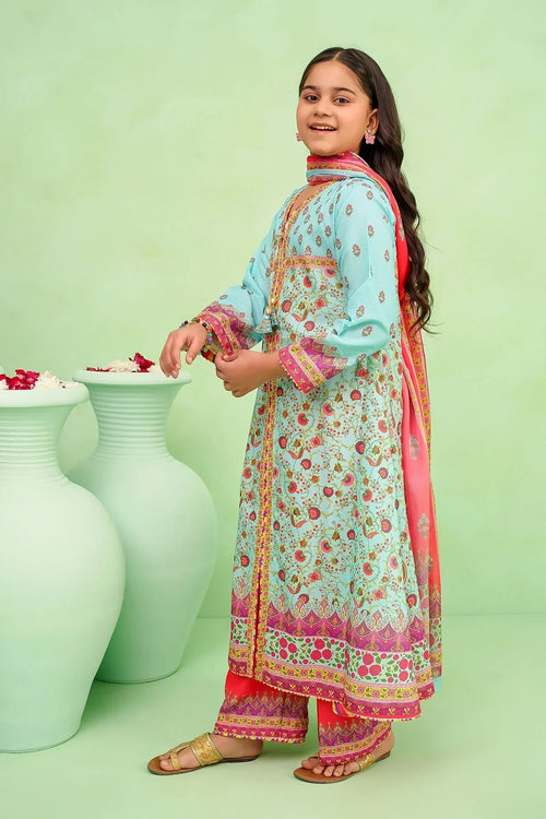 Best Poly Lawn Digital Printed 3 Pc Suit - Wear Ochre -