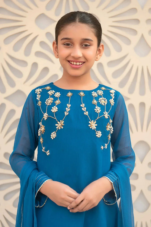Best Chiffon Hand Adda Work 3 Pc Suit - Wear Ochre -