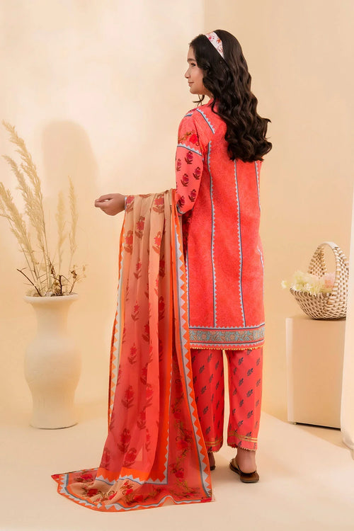 Best Poly Lawn Digital Printed 3 Pc Suit - Wear Ochre -