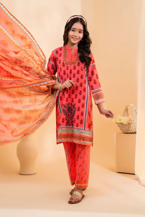 Best Poly Lawn Digital Printed 3 Pc Suit - Wear Ochre -