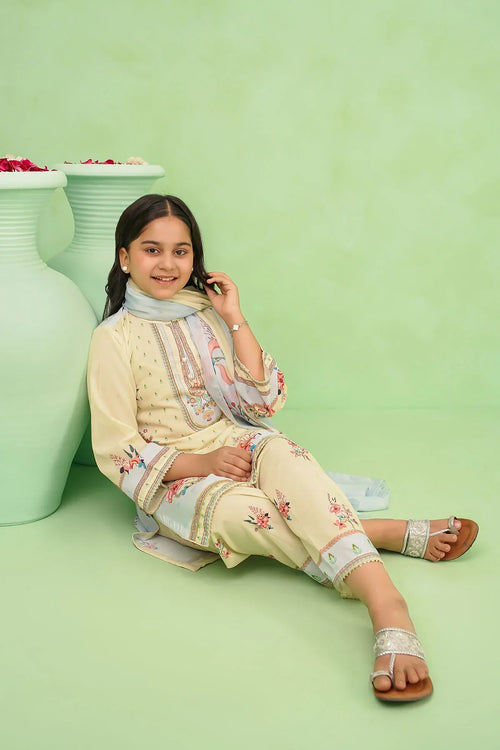 Best Poly Lawn Digital Printed 3 Pc Suit - Wear Ochre -