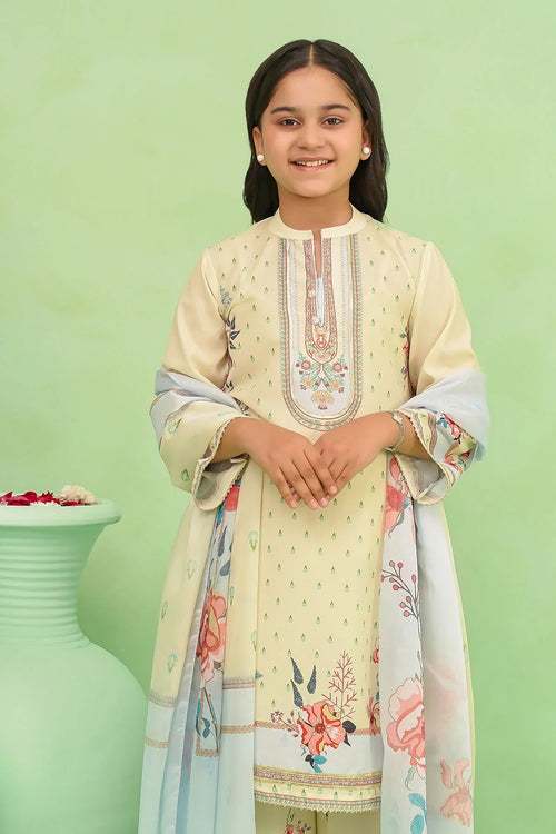 Best Poly Lawn Digital Printed 3 Pc Suit - Wear Ochre -