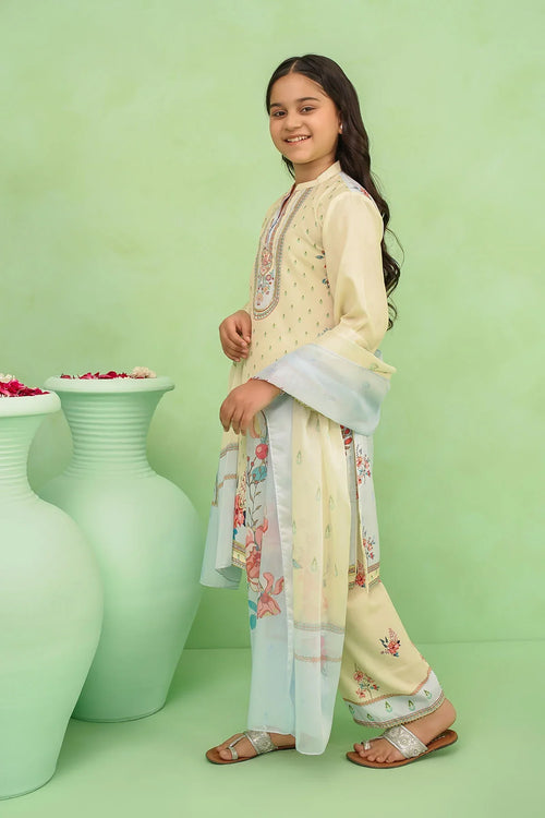Best Poly Lawn Digital Printed 3 Pc Suit - Wear Ochre -