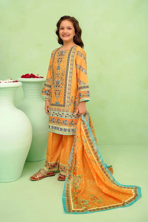Best Poly Lawn Digital Printed 3 Pc Suit - Wear Ochre -