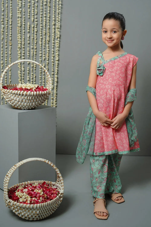 Poly Lawn Digital Printed 3 Pc Suit - Wear Ochre