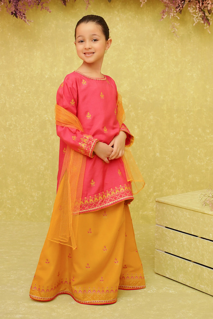 Cotton Silk Printed 3 Pc Suit - Wear Ochre