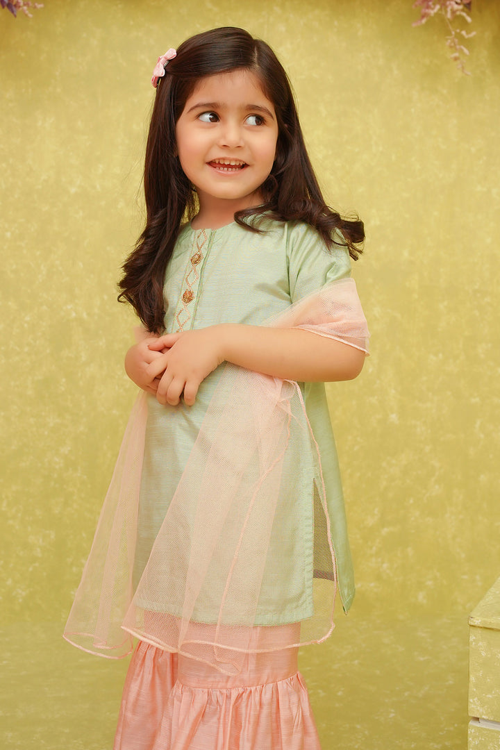Cotton Silk Embroidered 3 Pc Suit - Wear Ochre