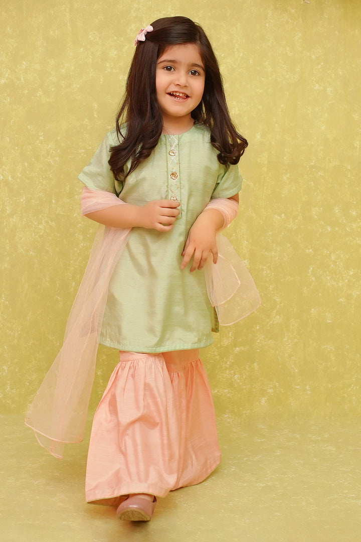 Cotton Silk Embroidered 3 Pc Suit - Wear Ochre