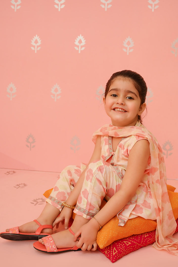 Cotton Silk Printed 3 Pc Suit - Wear Ochre