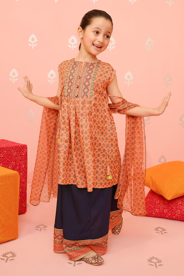 Swiss Lawn Digital Printed 3 Pc Suit - Wear Ochre
