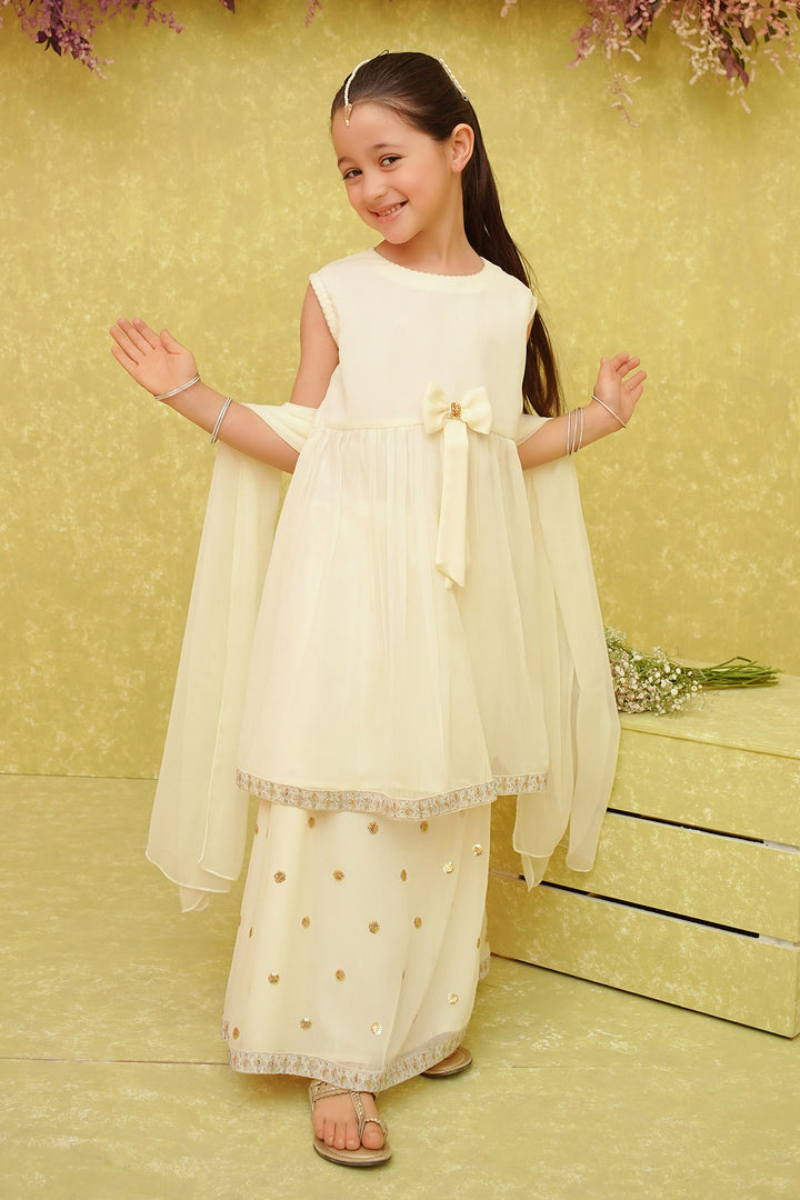 Chiffon Embroidered 3 Pc Suit - Wear Ochre