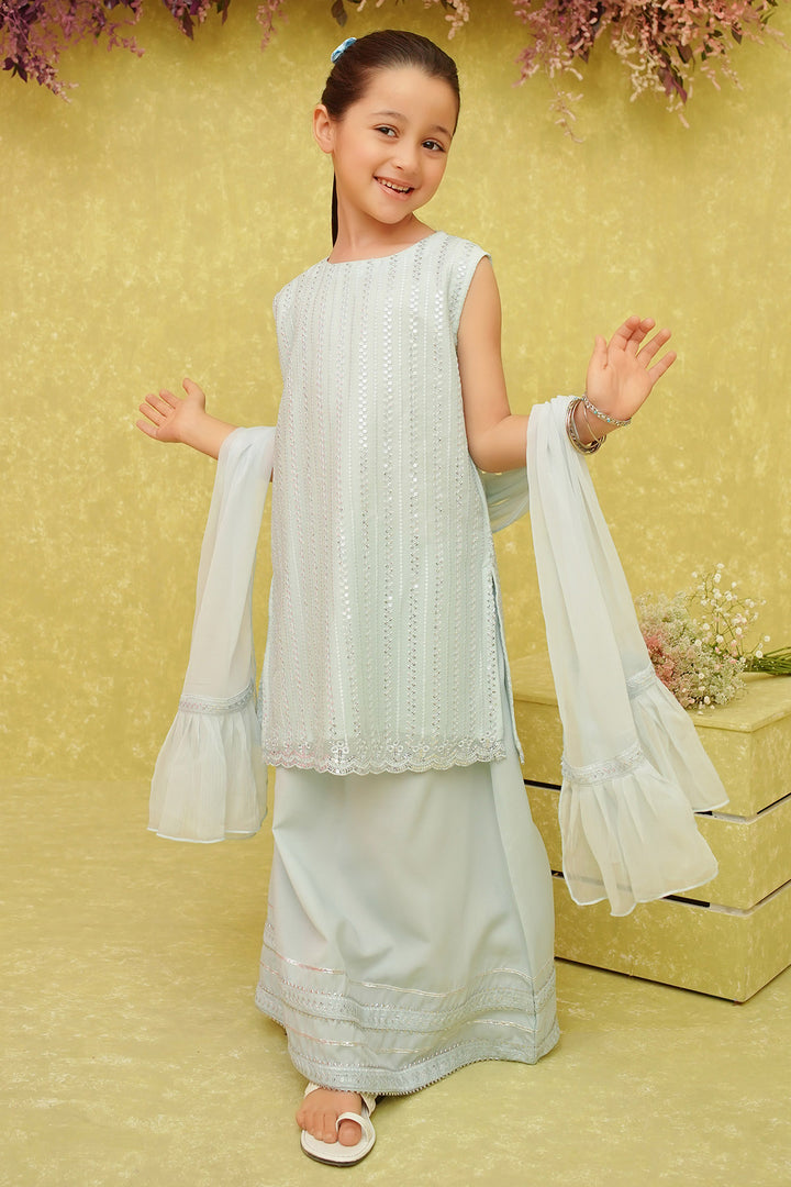 Chiffon Embroidered 3 Pc Suit - Wear Ochre