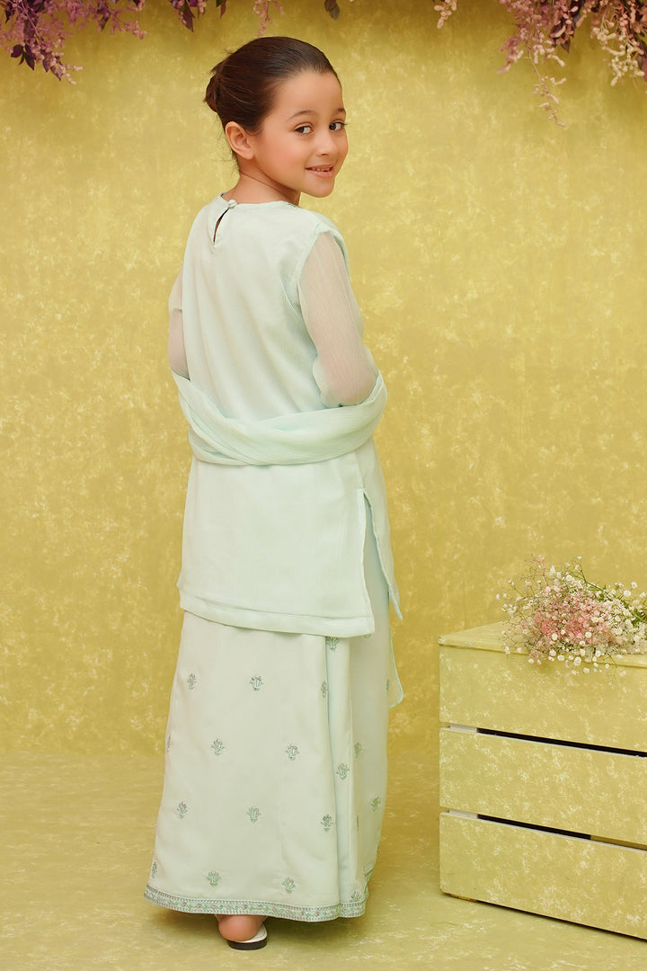Chiffon Embroidered 3 Pc Suit - Wear Ochre