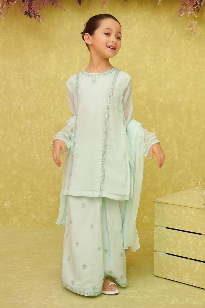 Chiffon Embroidered 3 Pc Suit - Wear Ochre