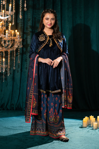 Velvet Hand Adda Work 3 Pc Suit