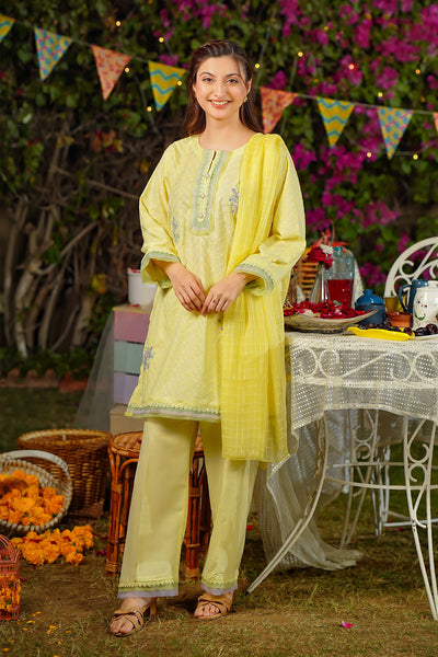 Chikankari Embroidered 3 Pc Suit