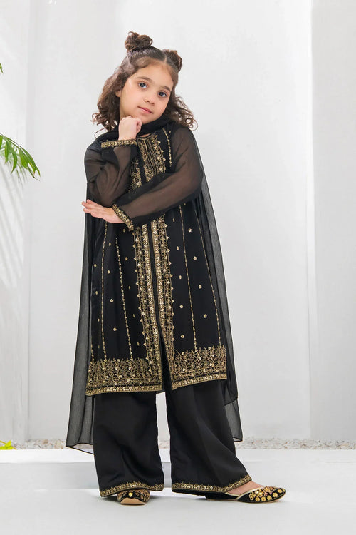 Best Chiffon Embroidered 3 Pc Suit - Wear Ochre -