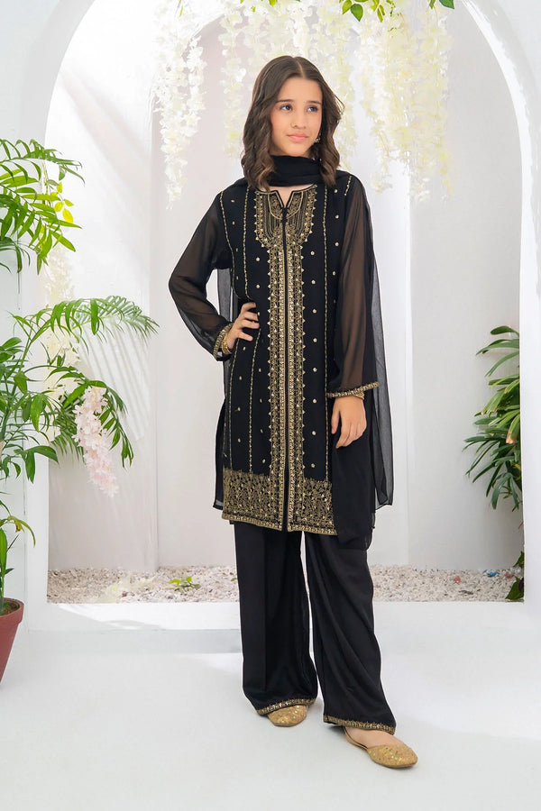 Best Chiffon Embroidered 3 Pc Suit - Wear Ochre -
