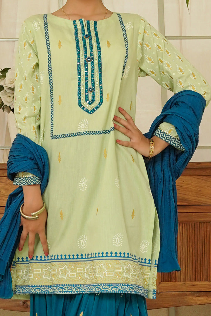 Cotton Printed 3 Pc Suit - Wear Ochre