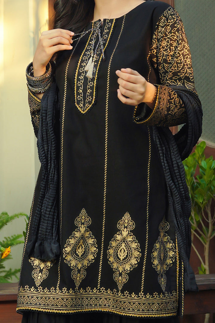Cotton Printed 3 Pc Suit - Wear Ochre