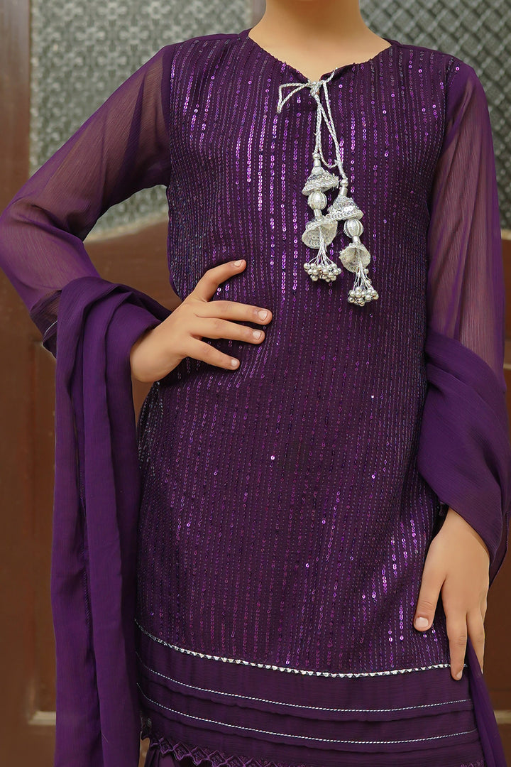 Chiffon Embroidered 3 Pc Suit - Wear Ochre