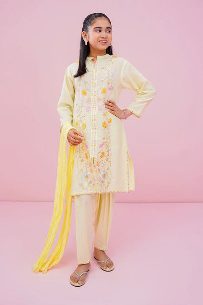 Cotton Embroidered 3 Pc Suit