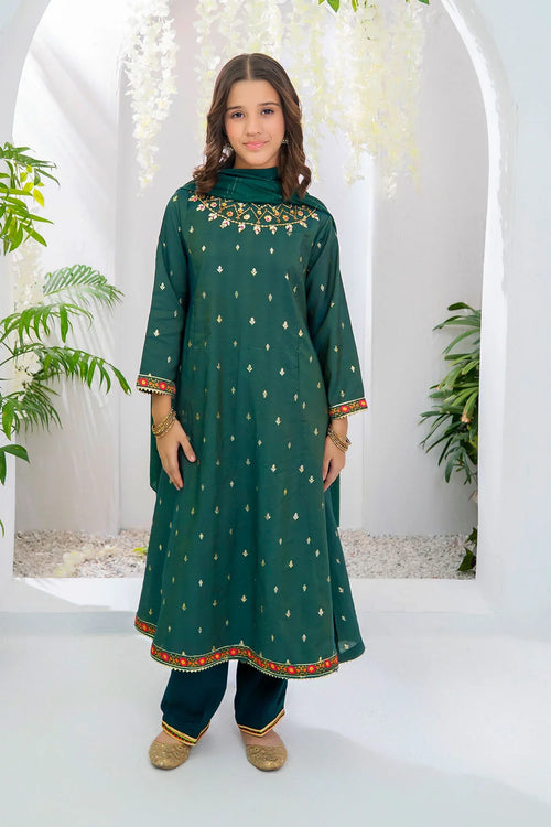 Best Cotton Jacquard Hand Adda Work 3 Pc Suit - Wear Ochre -