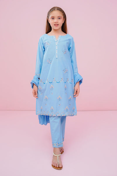 Cotton Embroidered 3 Pc Suit