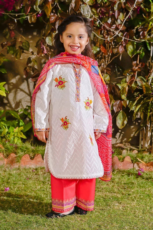 Best Chikankari Embroidered 3 Pc Suit - Wear Ochre -