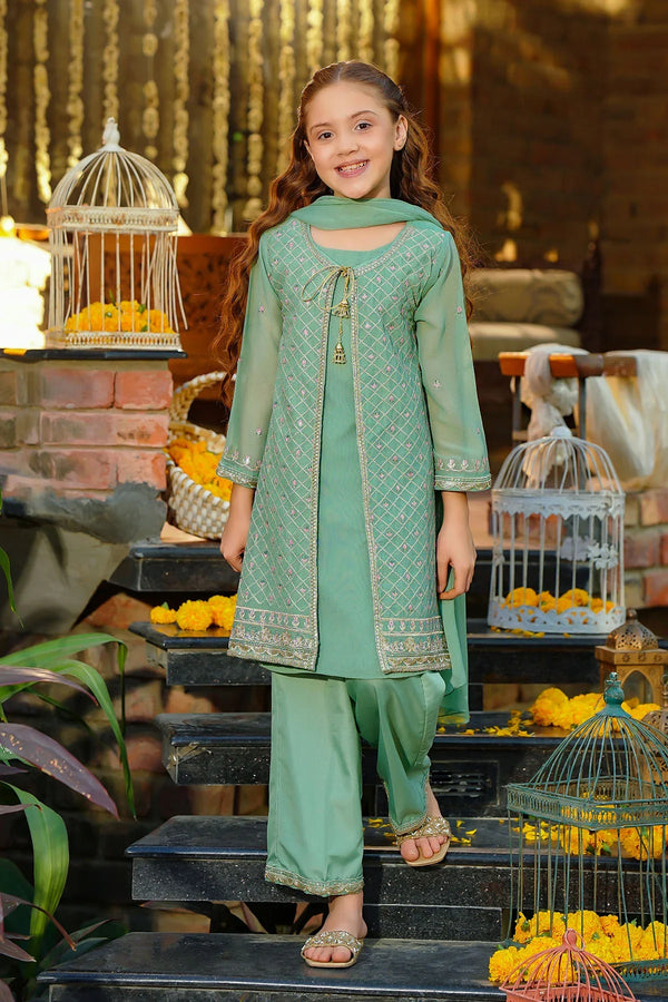Best Chiffon Embroidered 3 Pc Suit - Wear Ochre -