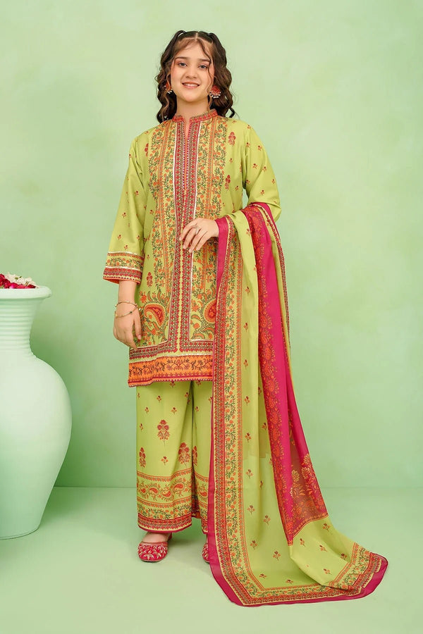 Best Poly Lawn Digital Printed 3 Pc Suit - Wear Ochre -