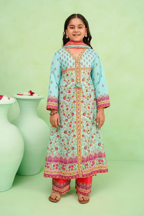 Best Poly Lawn Digital Printed 3 Pc Suit - Wear Ochre -