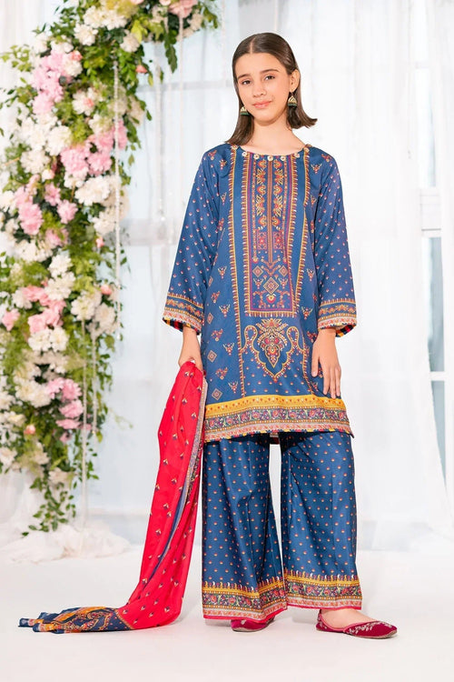 Best Herringbone Digital Printed 3 Pc Suit - Wear Ochre -