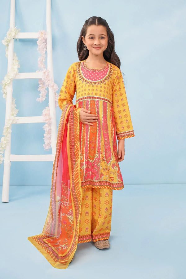 Best Poly Lawn Digital Printed 3 Pc Suit - Wear Ochre -