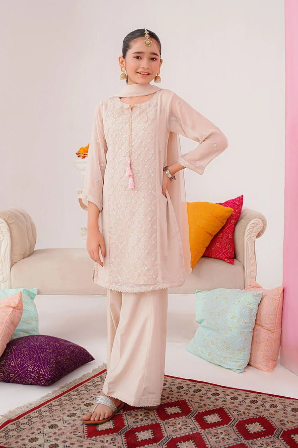 Best Chiffon Embroidered 3 Pc Suit - Wear Ochre -
