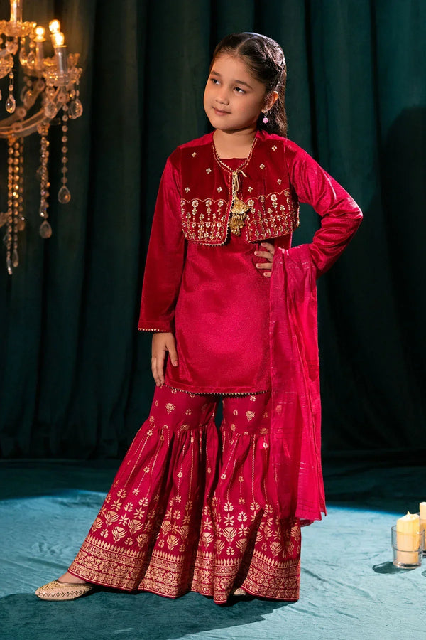 Best Velvet Hand Adda Work 3 Pc Suit Mini - Wear Ochre -