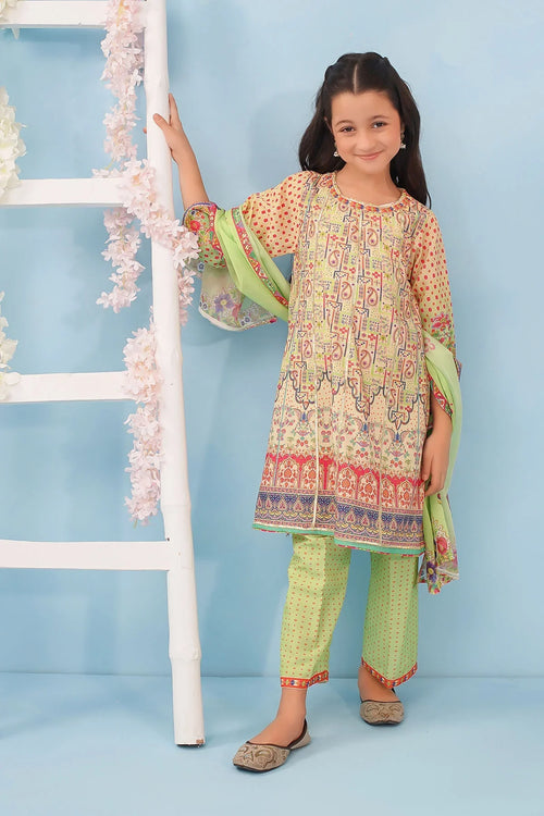 Buy Lawn Digital Printed 3 Pc Suit for kids. Comfortable readymade clothing with trendy designs