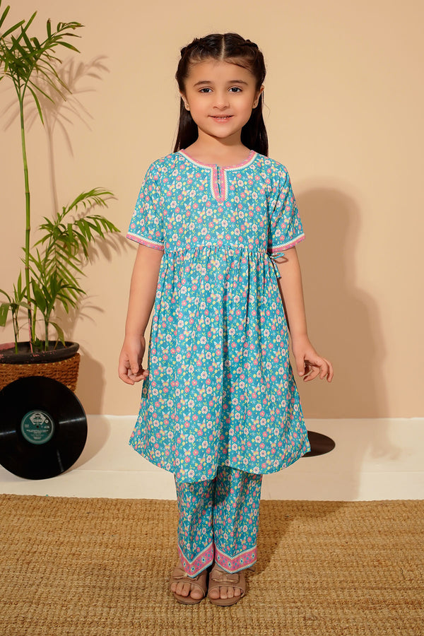 Adorable lawn digital printed 2 pc suits for kids – lightweight, breathable & stylish. 