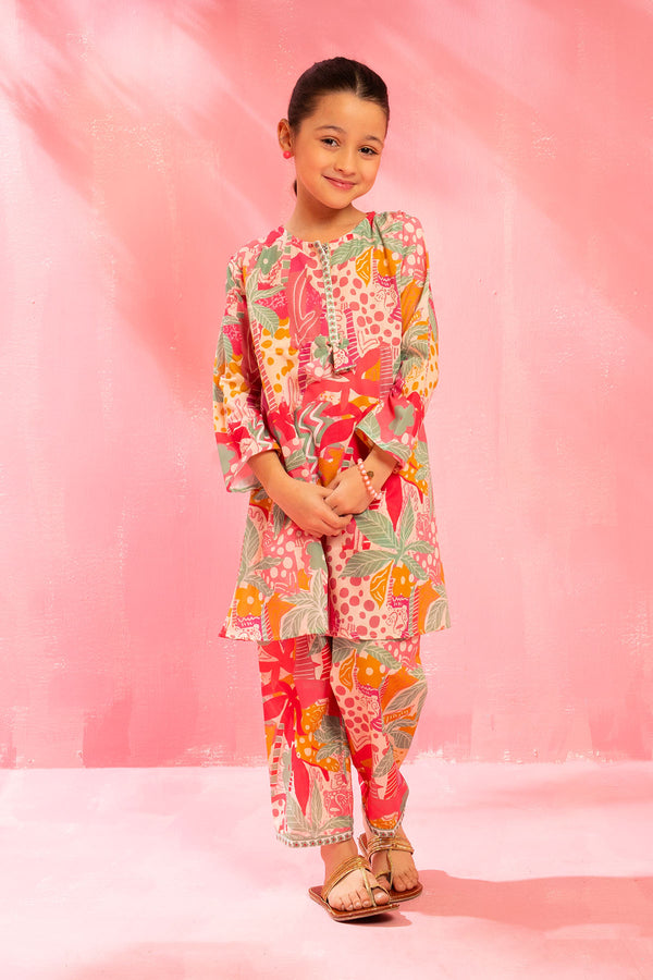 Shop Cotton Silk Printed 3 Pc Sharara Suit for kids—vibrant, elegant, and comfortable. 