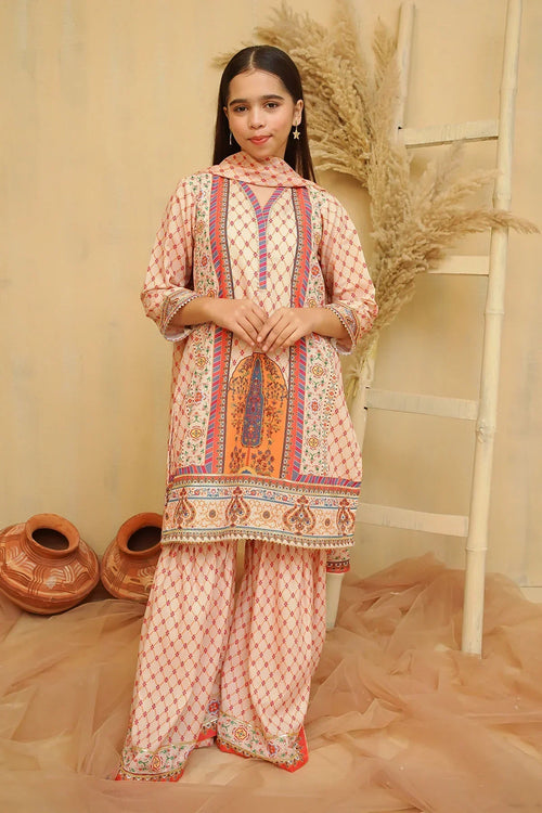 Best Swiss Lawn Digital Printed 3 Pc Suit - Wear Ochre -